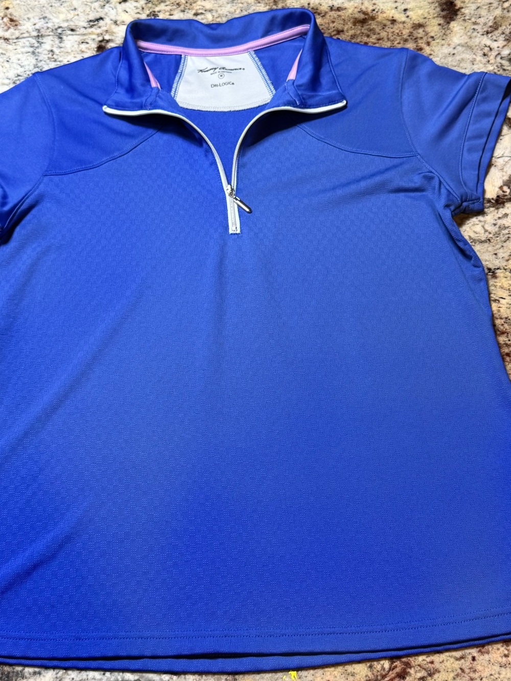 Royal Blue Short Sleeve Quarter-Zip Active Top